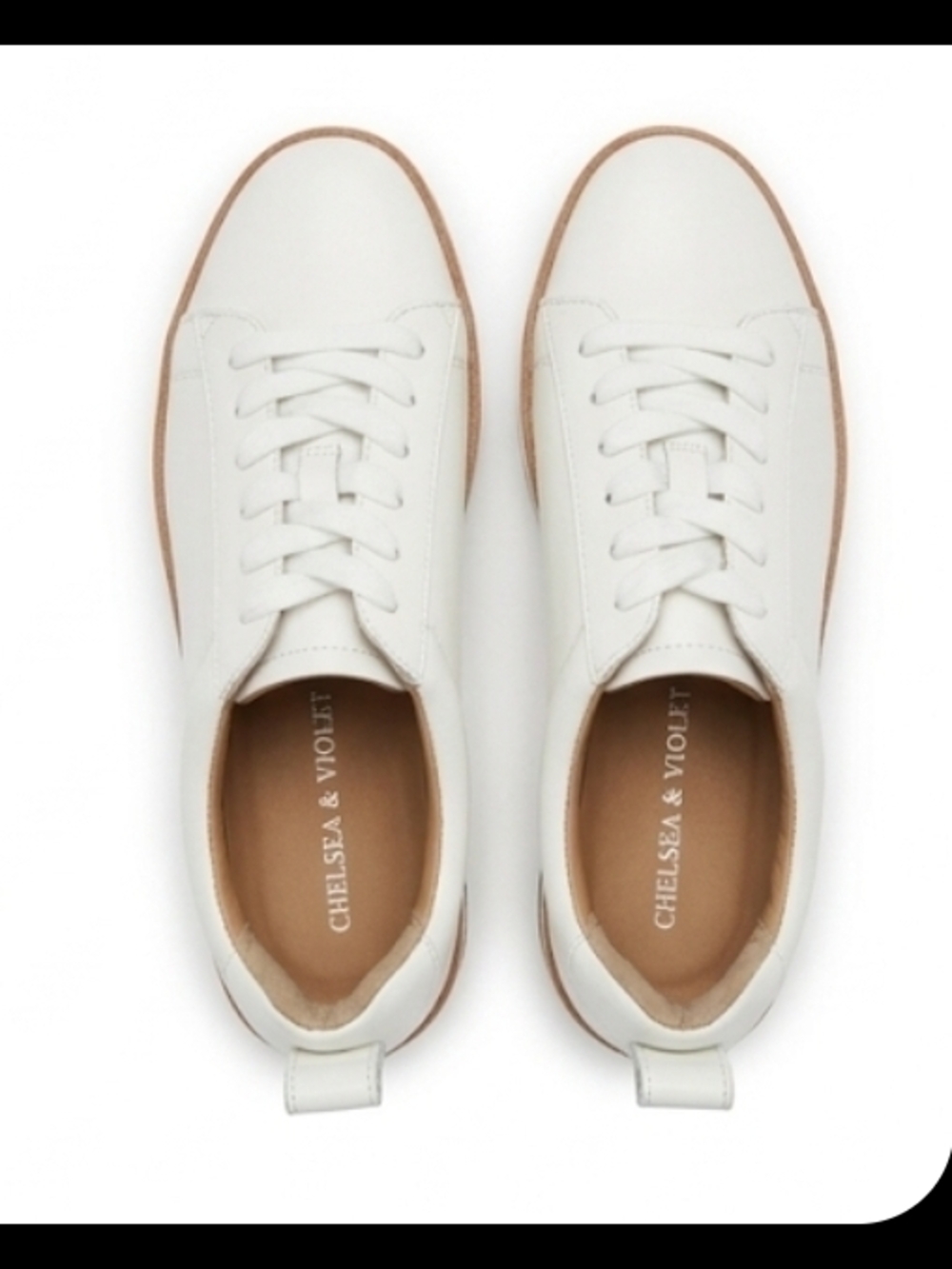 Chelsea & Violet Penny leather platform sneakers in white.  - Picture 5 of 8